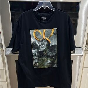 Marvel Black Tee with Loki Graphic Unisex 2XL